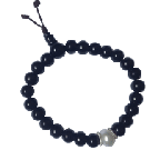 Onyx Wrist Mala with Pearl Divider 