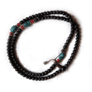 Rosewood Mala Turquoise Coral Divider Bead